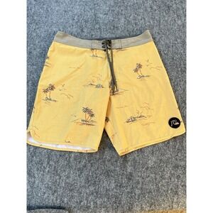 QUIKSILVER Shorts MEN 32  Multi Color HIGHLINE Hawaiian Hula Girl Print Unworn‎